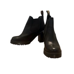 Dr. Martens Hurston Women's Leather Heeled Chelsea Boots Black Size 11